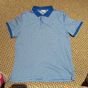 NEW Calvin Klein blue striped liquid touch polo